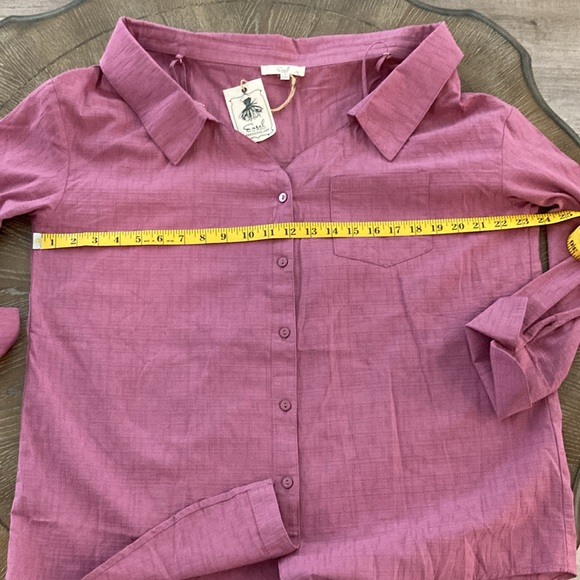 100% Cotton Off The Shoulder Button Down Oversized Stylish Shirt - Picture 8 of 10